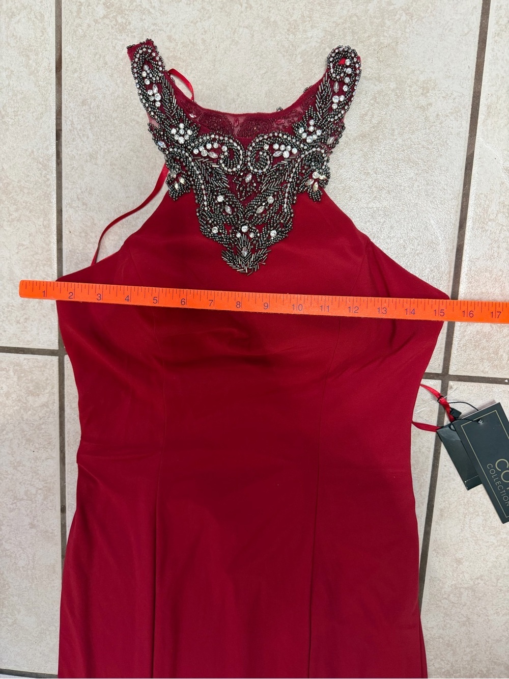 COYA Deep Red Beaded Gothic Gown NWT Vegas Mob Wife Formal Dress M - Picture 6 of 16